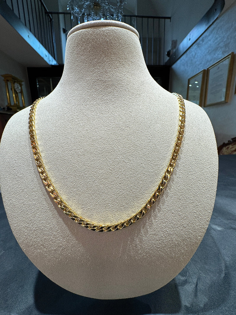 Massive & kantige Panzerkette in 18 Karat (750) Gelbgold mit Karabiner | Halsketten - Schmuck Schroll