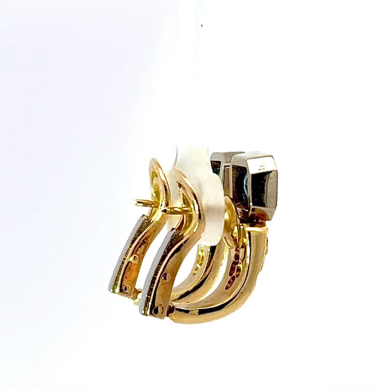 Ausgefallene Ohrringe in 18 Karat Gold mit Saphiren & Brillanten