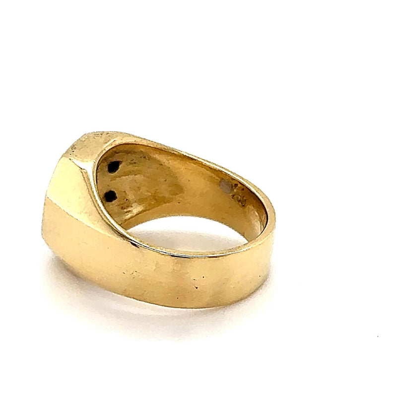 Robuster Unisex Ring in 18 Karat Gold mit Schrauben-Optik und Brillanten