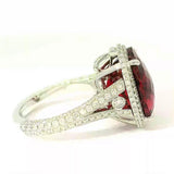 Beeindruckender Ring & Anhänger in 14 Karat Weißgold mit Rubellit & Brillanten