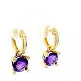 Elegante Ohrringe in 14 Karat Gelbgold mit Brillanten & intensiven Amethysten