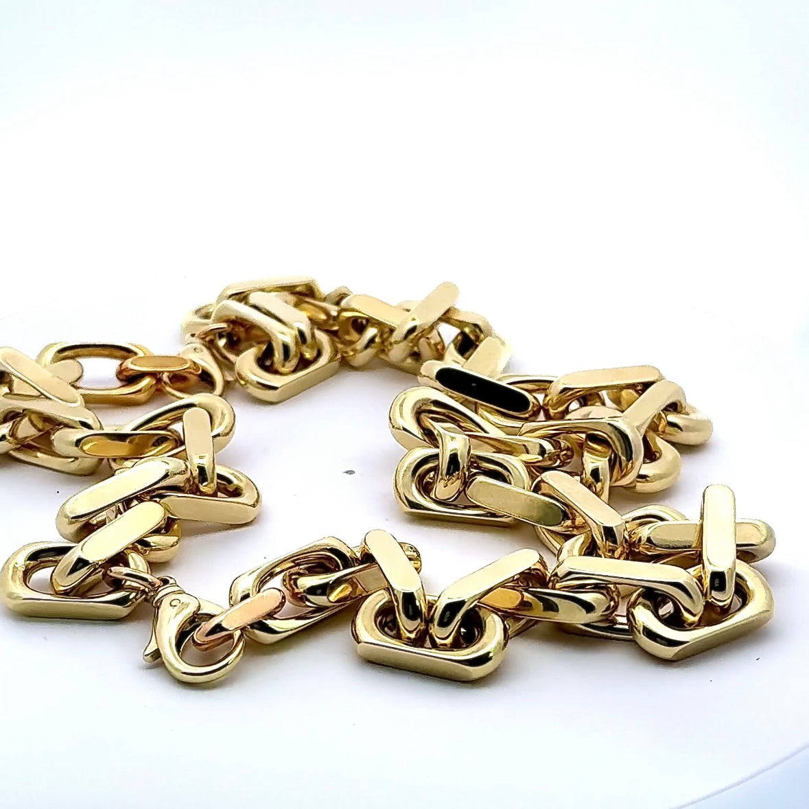 Diamantierte Ankerkette mit Armband in 14 Karat Gelbgold - über 500 Gramm Gold (PREIS AUF ANFRAGE)