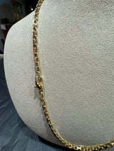 Massive Diamantierte Ankerkette in 14 Karat Gelbgold mit Verlängerungskette