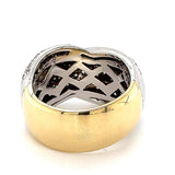 Massiver bicolor Ring in 18 Karat (750) Gold mit 156 Brillanten