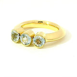 Massiver Aquamarin-Ring in 18 Karat Gelbgold – Handgefertigt aus der Manufaktur Eidel