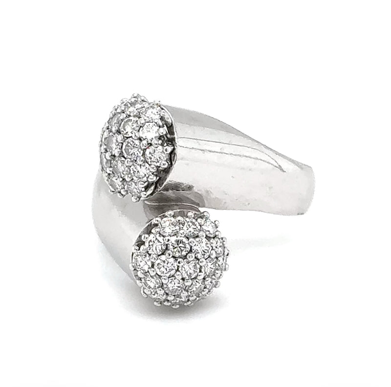 Zeitloser Toi et Moi Ring in 18 Karat Weißgold mit feinen Brillanten