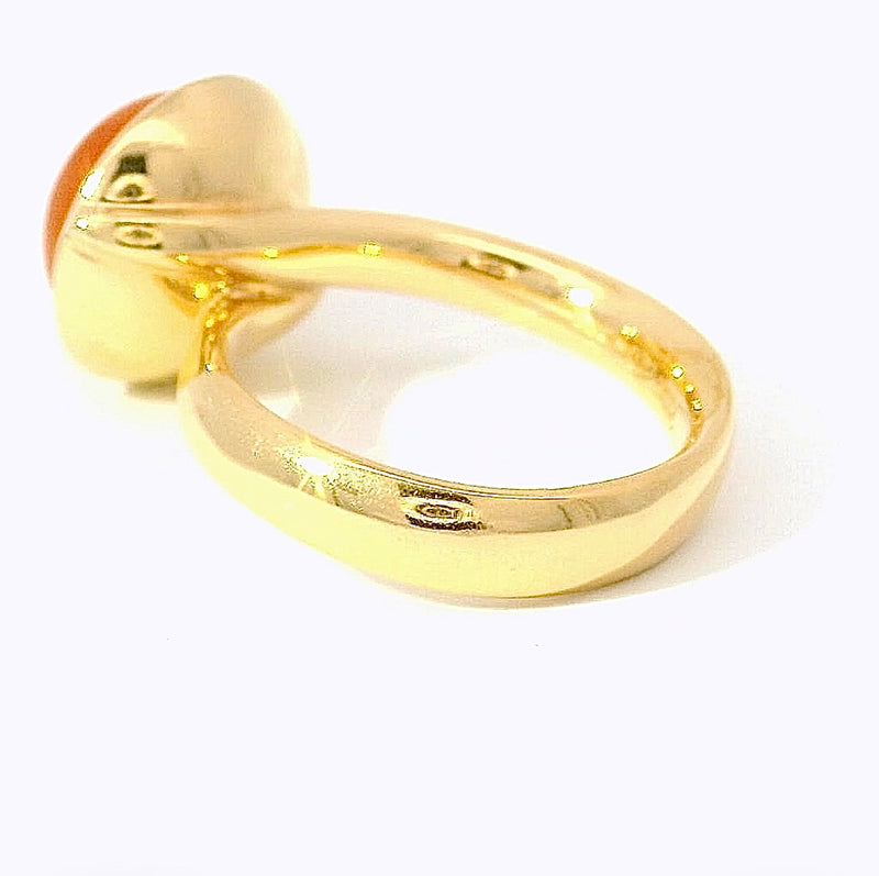 Moderner Tamara Comolli Ring „Bouton Large Carnelian“ in 18 Karat Gelbgold