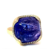 Beeindruckender Ring in 14 Karat Gelbgold mit feinen Tansanit & Brillanten