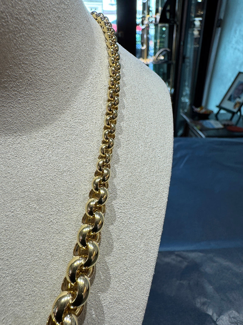Leuchtendes Erbsencollier in 8 Karat Gelbgold mit schönem Verlauf
