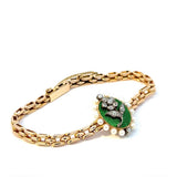 Vintage-Armband in 14 Karat (585) um 1900 mit Diamanten, Emaille & Perlen