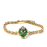 Vintage-Armband in 14 Karat (585) um 1900 mit Diamanten, Emaille & Perlen