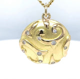 Ausgefallener Anhänger in 18 Karat Gelbgold mit feinen Brillanten