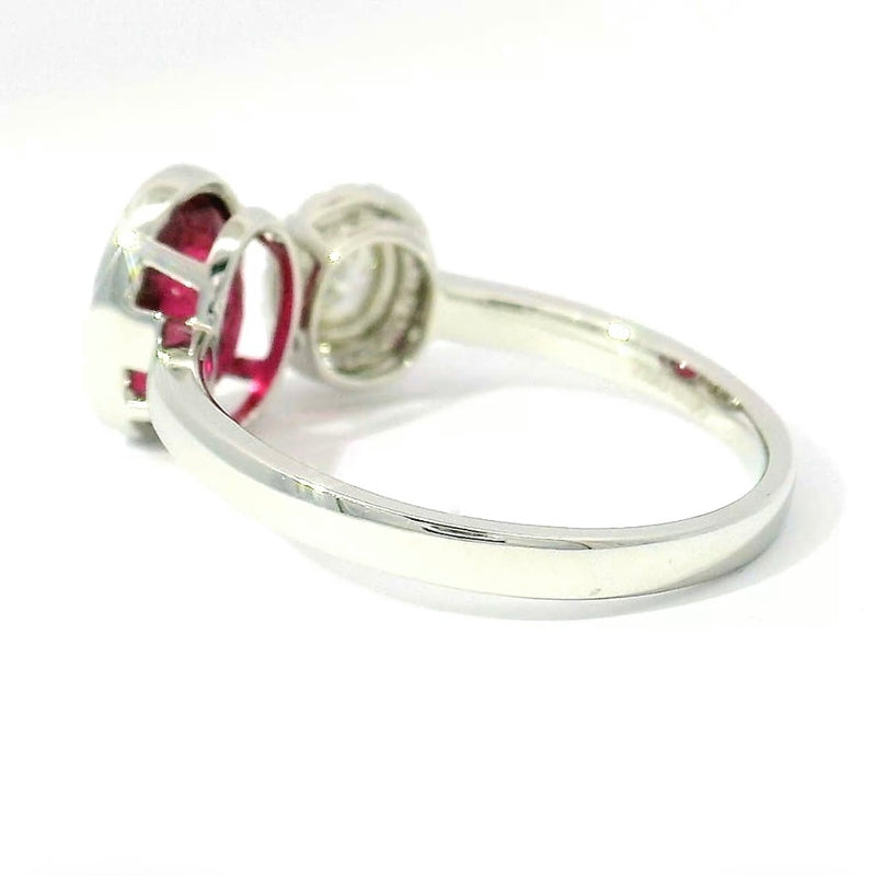 Eleganter Ring in 18 Karat Weißgold mit Rubellit & Brillanten