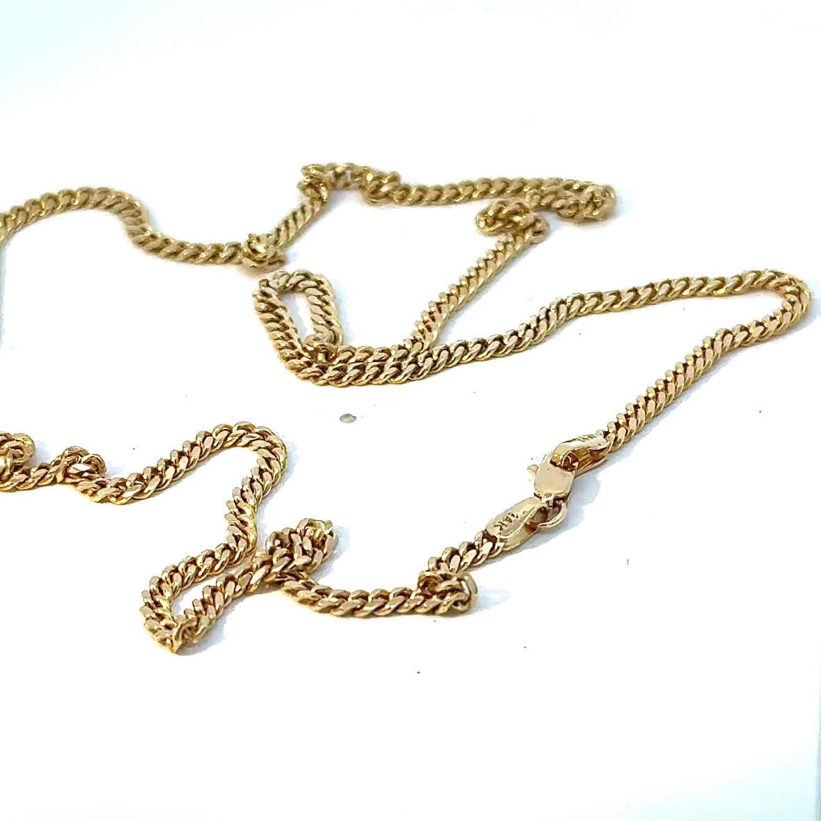 Elegante Panzerkette in 14 Karat Gelbgold mit Karabinerverschluss