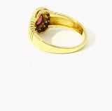 Eleganter Ring in 14 Karat Gelbgold mit Rubin & Diamanten