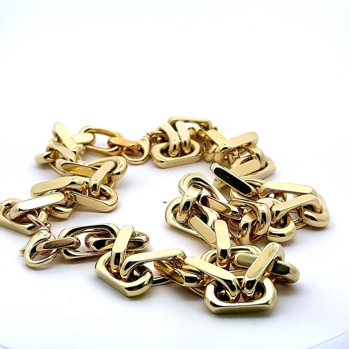 Diamantierte Ankerkette mit Armband in 14 Karat Gelbgold - über 500 Gramm Gold (PREIS AUF ANFRAGE)