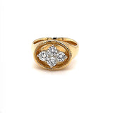 High-quality Jaufmann ring in 18 carat yellow gold with top quality diamonds