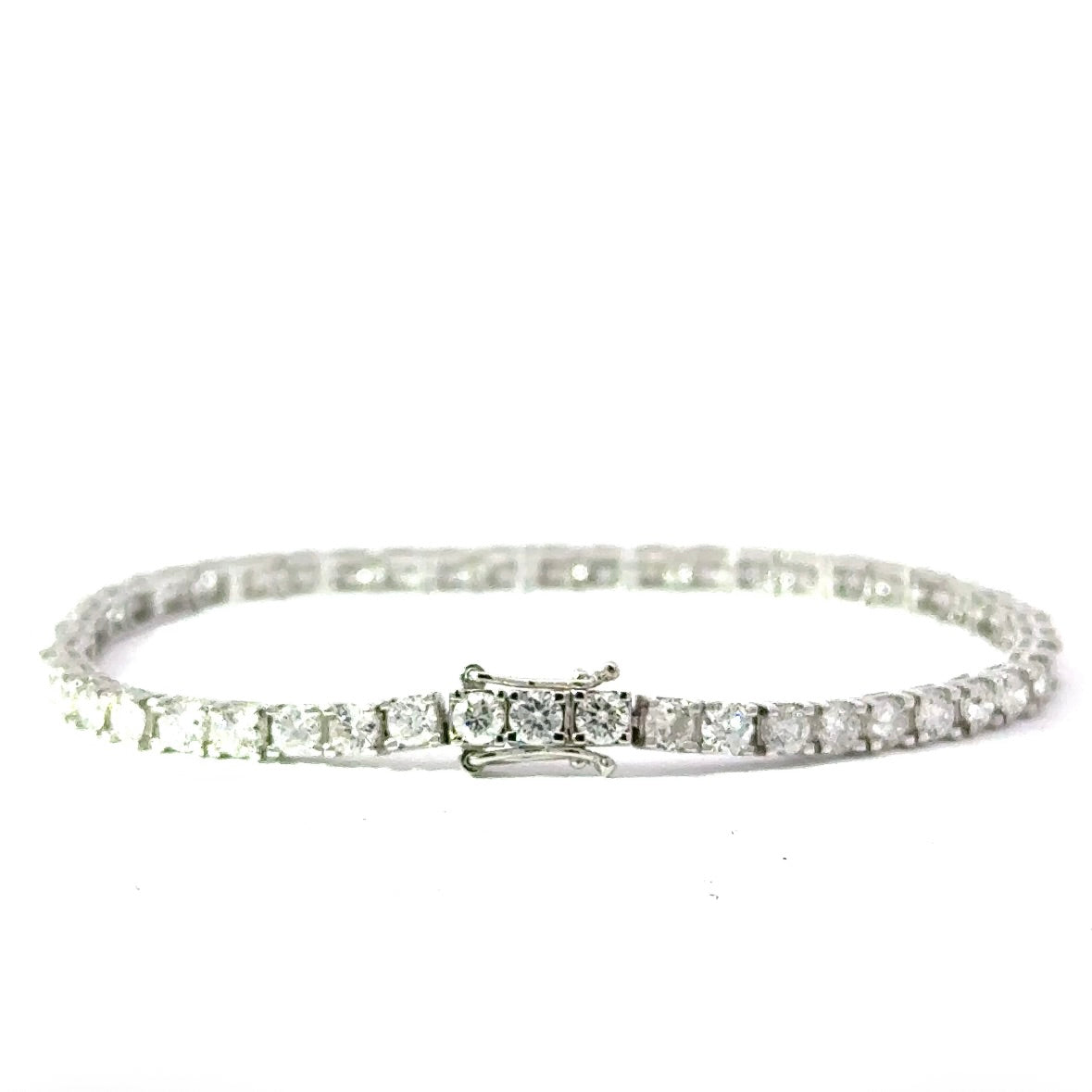 Edles Tennisarmband in 900er Platin mit 5 Karat feinen Brillanten