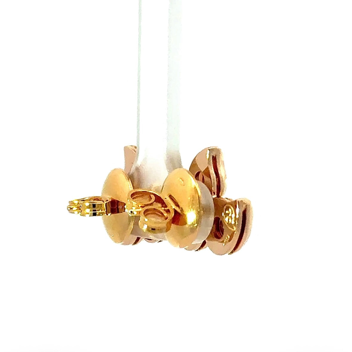 Edle Tamara Comolli Snowflake Ohrstecker in 18 Karat Roségold mit farbigen Brillanten