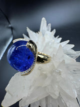 Beeindruckender Ring in 14 Karat Gelbgold mit feinen Tansanit & Brillanten