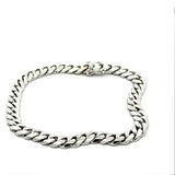 Massives Panzerarmband in 18 Karat (750) Weißgold mit Kastenschloss