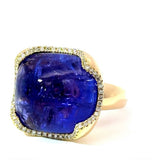 Beeindruckender Ring in 14 Karat Gelbgold mit feinen Tansanit & Brillanten