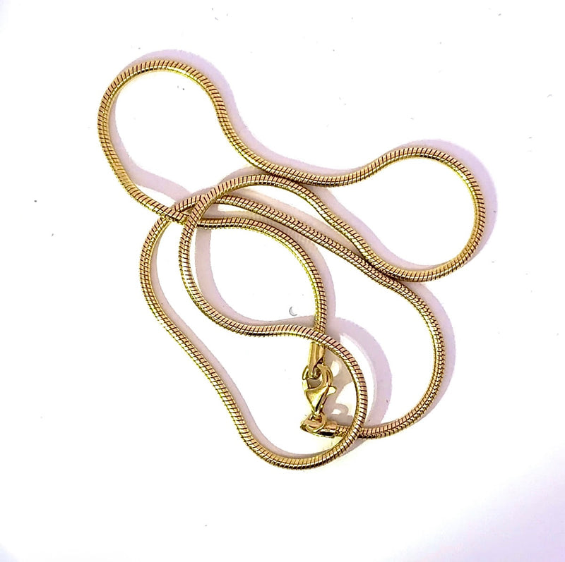 Zeitlose Schlangenkette in 8 Karat Gelbgold mit Karabiner