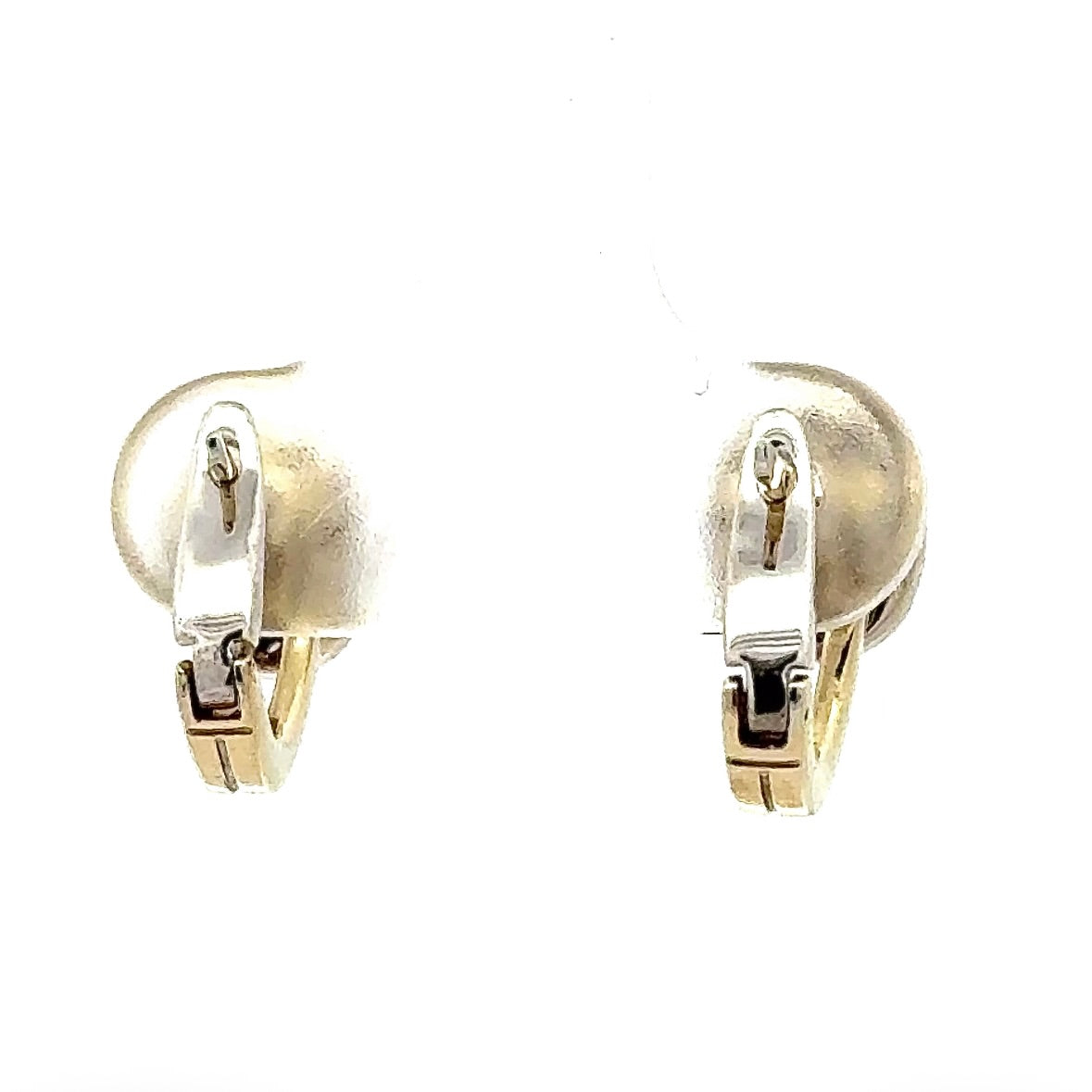Elegante Ohrringe in 14 Karat Gelb- und Weißgold mit Saphiren & Brillanten