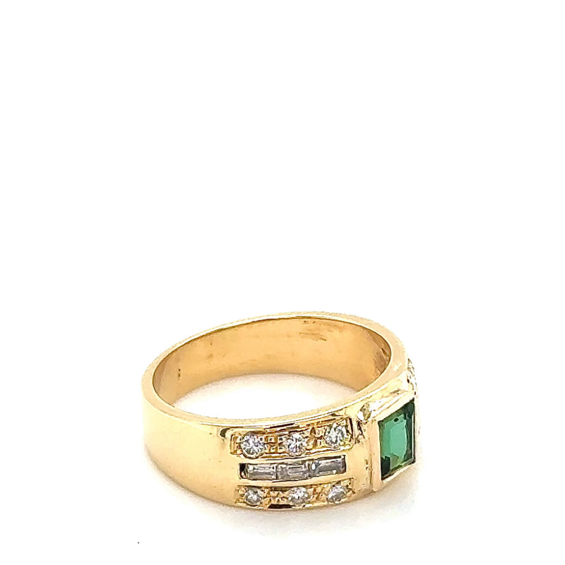 Hochwertiger Turmalin Ring in 18 Karat Gelbgold mit Diamanten & Brillanten