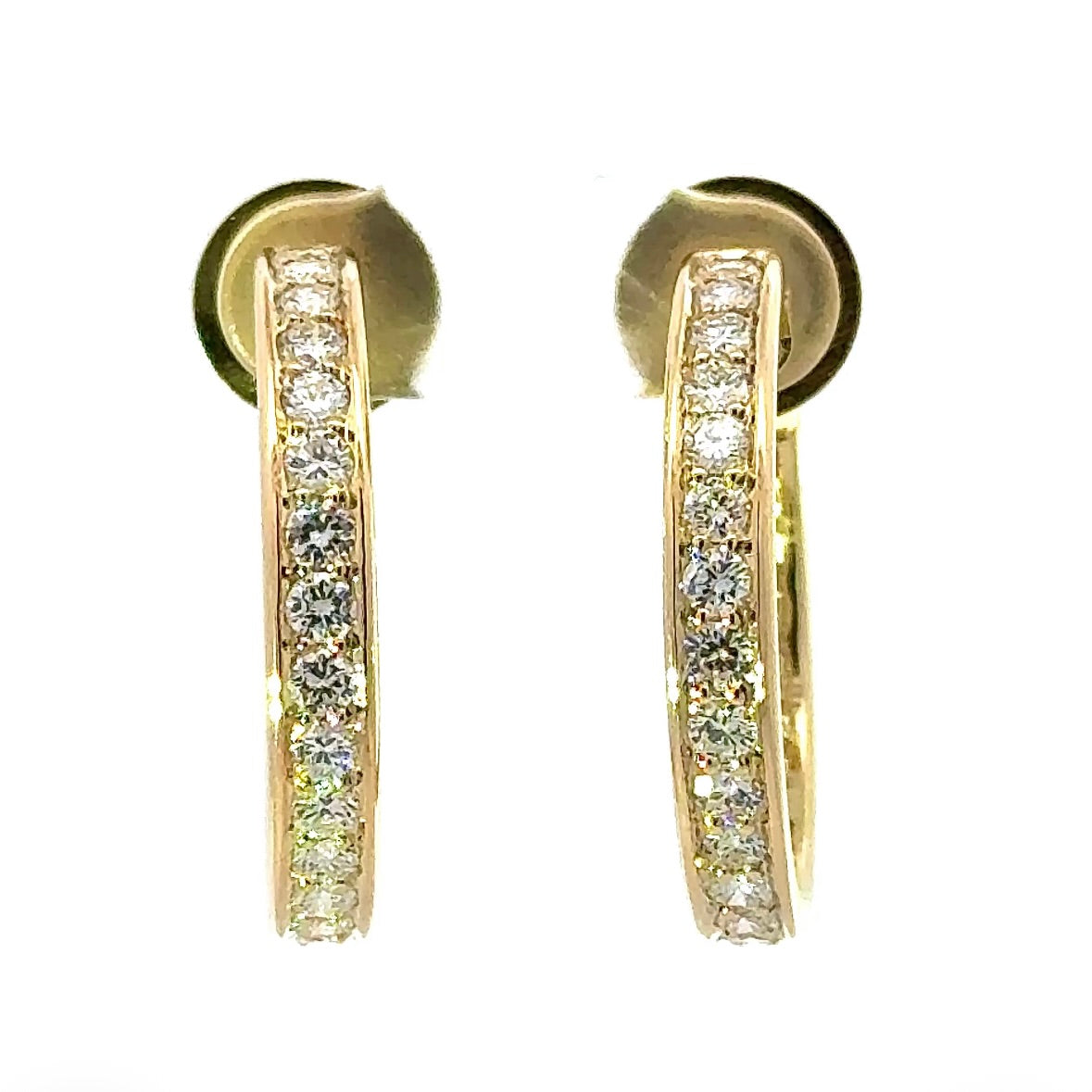 Edle Kreolen in 18 Karat Gelbgold mit 3,36 Karat hochfeinen Brillanten