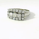Vintage-Cocktailring in 14 Karat Weißgold mit 1,47 ct hochfeinen Brillanten