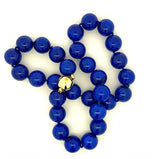 Edle Lapis Lazuli Halskette mit 14 Karat Gelbgold Kugelschloss