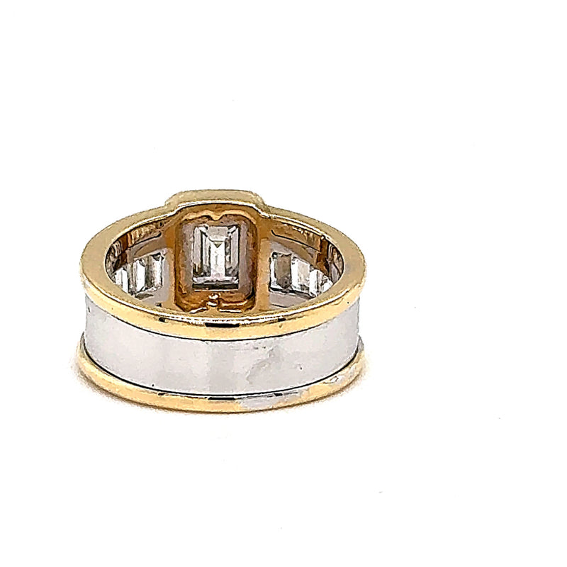 Handgefertigter Goldbaur Ring Bicolor in 18 Karat Gold mit Diamanten-Spitzenqualität