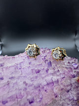 Stilvolle Ohrstecker in 14 Karat (585) Gelb-und Weißgold mit feinen Brillanten
