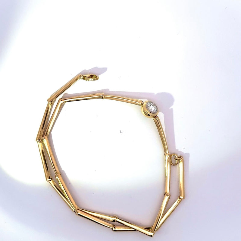 Seltenes Vintage-Collier in 18 Karat Gelbgold mit 1,07 Karat Brillant