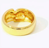 Handgefertigter Ring in 18 Karat Gelbgold mit gelbem Saphir und Brillanten
