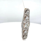 Eindrucksvolle Art-Deco Brosche in 14 Karat Gold mit großen Altschliff Diamanten