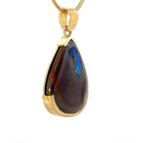 Eleganter Anhänger in 14 Karat Gelbgold mit australischem Boulderopal