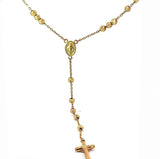 Zeitloser Rosenkranz in 14 Karat (585) Gelbgold mit Madonna & Jesus