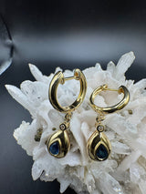 Elegante Ohrringe in 14 Karat Gelbgold mit Saphiren & Brillanten