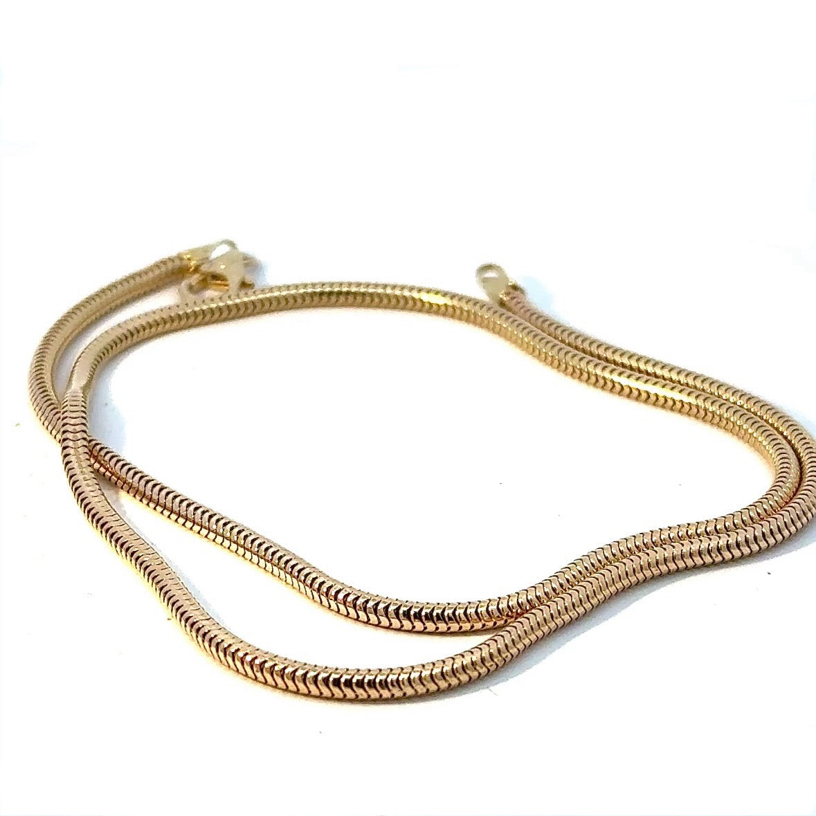 Edle Schlangenkette in 14 Karat Gelbgold mit Karabinerverschluss