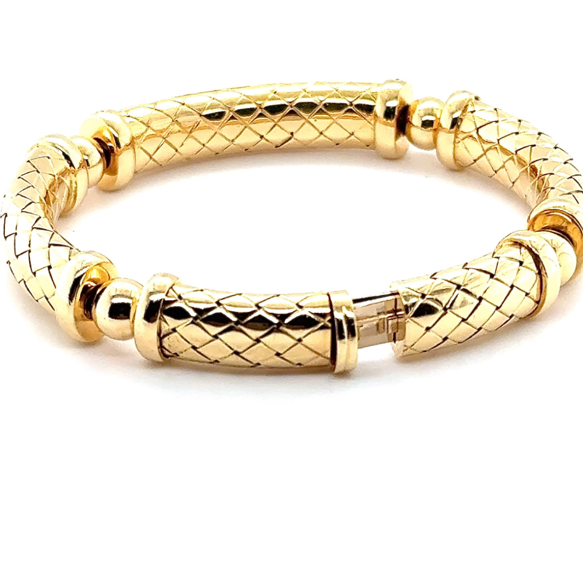 Herausragender Armreif in 18 Karat Gelbgold mit 100 hochfeinen Brillanten