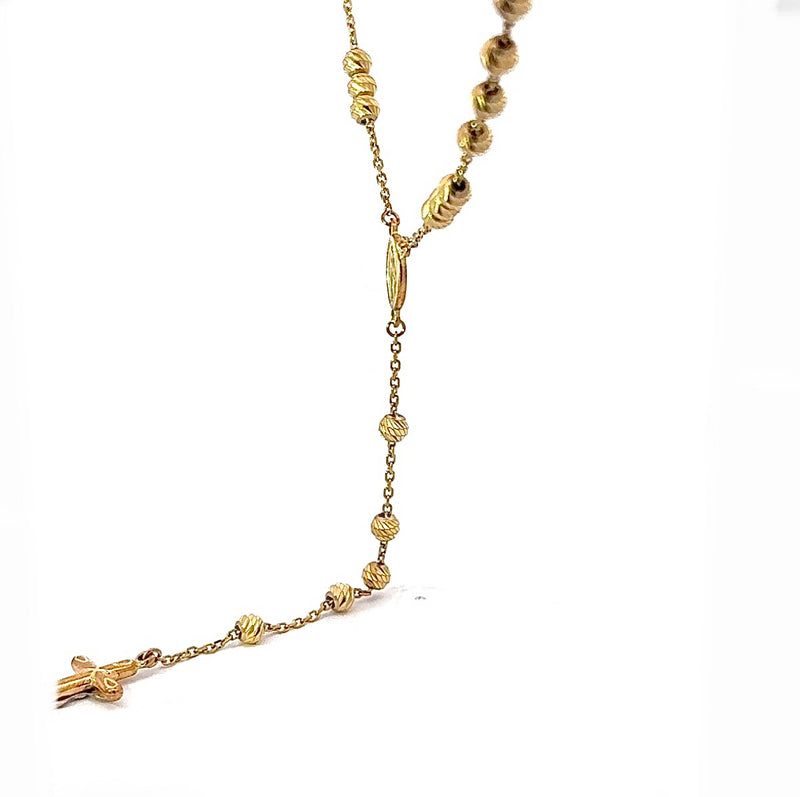 Zeitloser Rosenkranz in 14 Karat (585) Gelbgold mit Madonna & Jesus