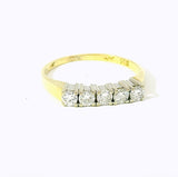Halbmemory Ring in 14 Karat Gelb- & Weißgold mit Brillanten