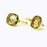 Elegante Kreolen in 18 Karat Gelbgold mit lebhaften Rauchquarzen