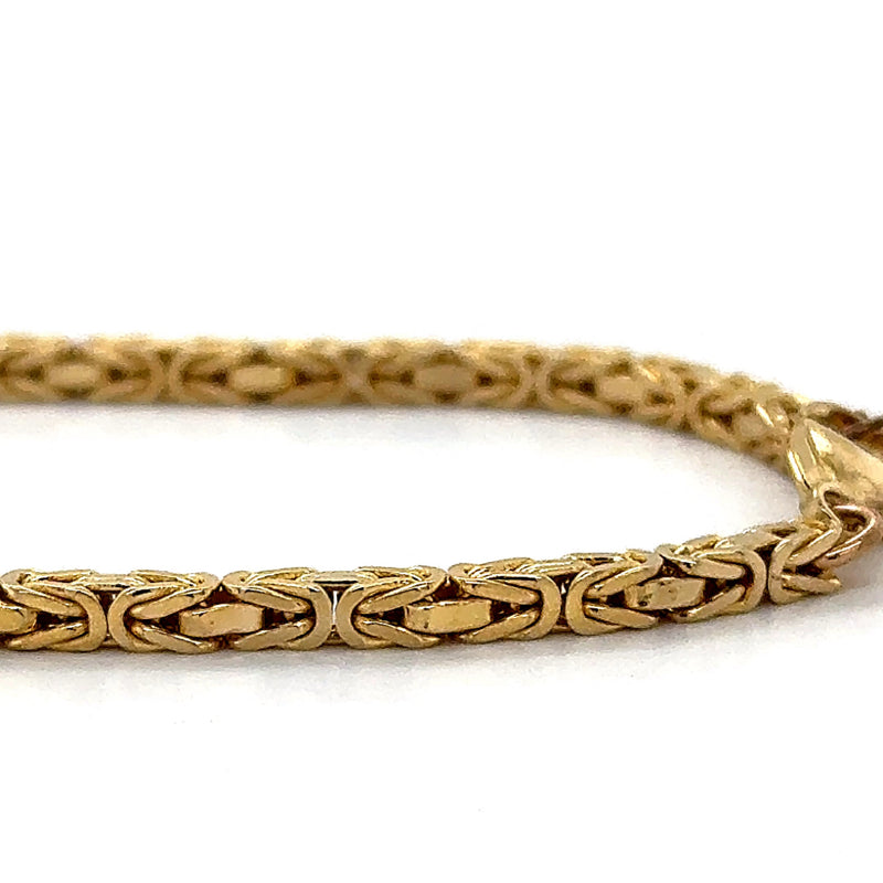 Zeitloses und massives Königsketten-Armband in 14 Karat Gelbgold - mit Karabiner