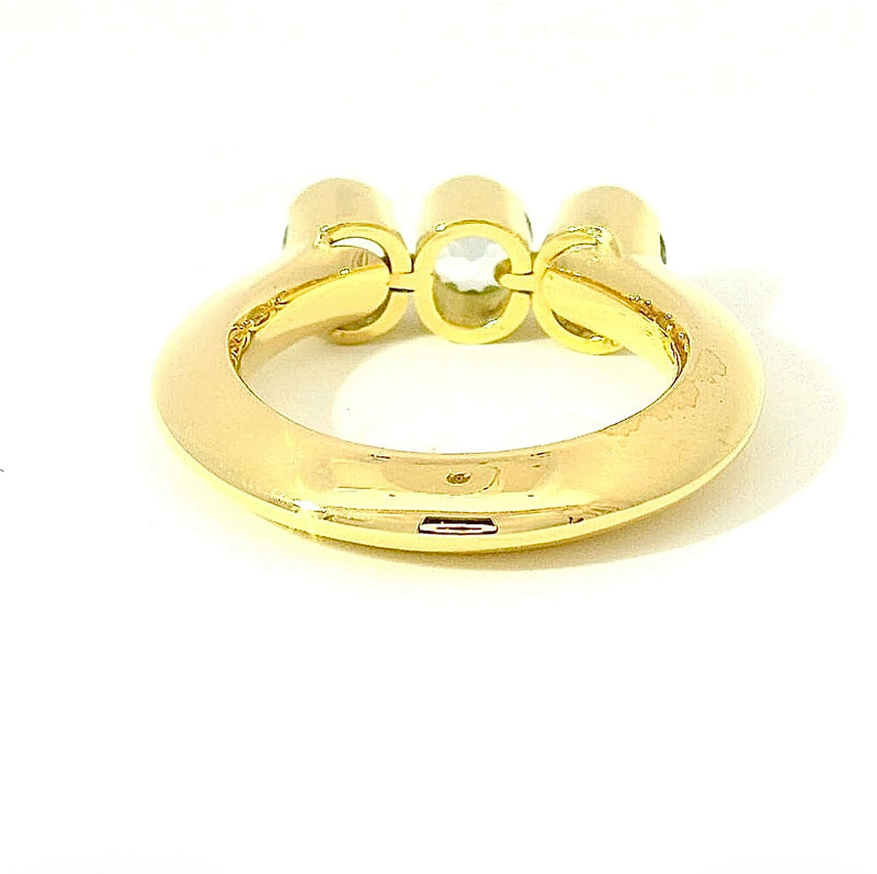 Massiver Aquamarin-Ring in 18 Karat Gelbgold – Handgefertigt aus der Manufaktur Eidel