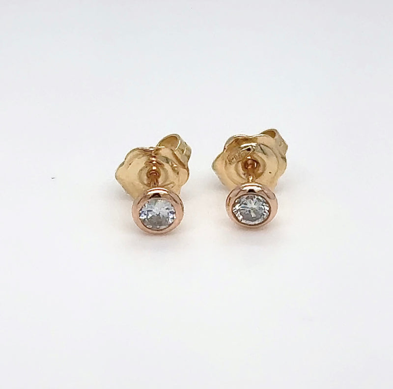 Zeitlose Brillant Stecker in 18 Karat (750) Roségold