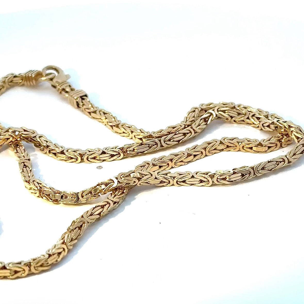 Massive Königskette in 14 Karat Gelbgold mit Karabiner