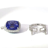 Einmaliger Ring & Anhänger in 18 Karat Weißgold mit riesigem AAAA Tansanit & Brillanten